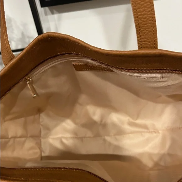 Woven Rattan Tote with Brown Trim - Casual Everyday Carry - Picture 4 of 5